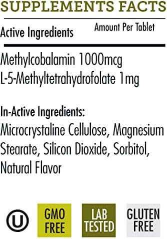 Medicinals Vitamina B-12 con L-5-MTHF - 90 Tabletas miniatura 2