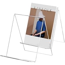 SANRUI 2 Pack Acrylic Book Display Stand 8x11 Inch , A4 Clear Easel Base Holder, Vinyl Record Display Rack for Home Office Album, CD, Magazine, Postcard, Picture, Plate, LP Cover, Artworks, Phone, Tablet