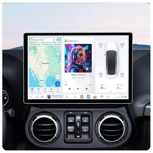 MekedeTech DUDUAUTO DUDU7 Android 13 inch Radio for Jeep Wrangler