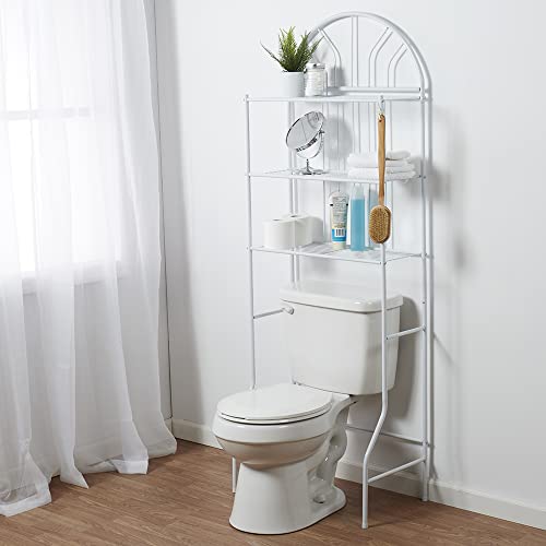 Home Basics Ss10058 Bathroom Storage Space Saver Shelf, White #TOP1