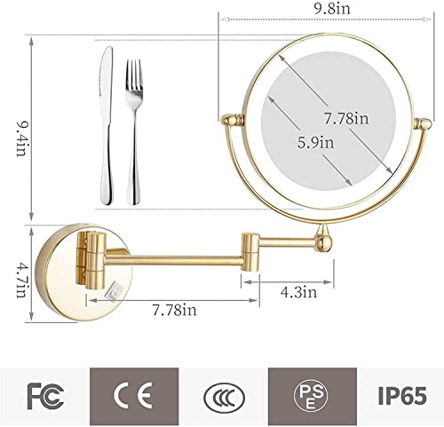 Miroir grossissement 10x mural LED pour un maquillage sans ombre