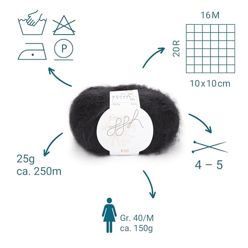 ggh Kid Mohairwolle 25g Schwarz – Bild 3