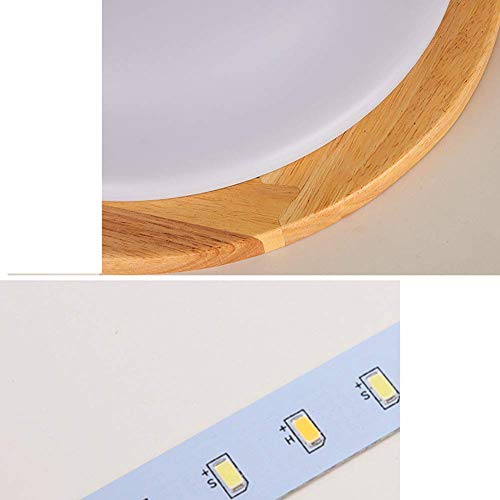 Lámparas de madera para pasillo y dormitorio con plafón LED nórdico de 40 cm 7