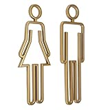 Tighall - Letrero de baño acrílico dorado para hombres y mujeres, señalización de baño para oficina