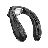 Ventilador de cuello portátil, aire acondicionado recargable con flujo de aire de 360° hacia arriba y hacia abajo y 3 velocidades, ideal para exteriores, oficina y viajes