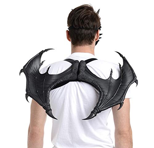 Zac's Alter Ego Fancy Dress Dragon Wings - Great for World Book Day & Halloween, Black - Image 2