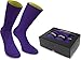 Produktbild normani 3 Paar Bi-Color Socken für Herren und Damen - Baumwolle - farbig abgesetzter Bund Farbe 3er Box - Lila/Limette Größe 43/46