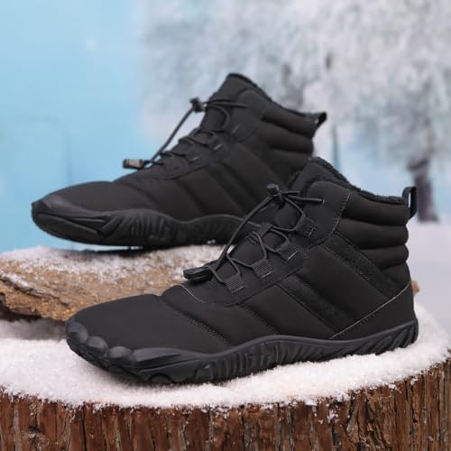 Winter Snow Boots for Women & Men | Minimalist Winter Snow Boots Barefoot | Warm Ankle Booties | Zero Drop Sole | Wide Toe Box | Slip on Sneakers | Waterproof Fur Lining Warm Snow Ankle Boots2