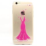 iPhone 6 Case, iPhone 6s Case, JAHOLAN Amusing Whimsical Designs Clear TPU Soft Case Rubber Silicone Skin Cover for Normal 4.7 inches iPhone 6/6s - Full Dress Girl