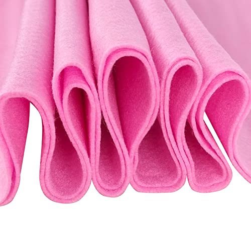 カラーフェルト、90x90cm大判フェルト、厚さ1.4mmのソフトクラフトフェルト、アート&クラフトプロジェクト用の大きなフェルト生地 (ピンク 2)