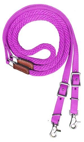 Showman Premium Braided 8' Nylon Contest Reins! New Horse Tack! (Pink) #TOP21