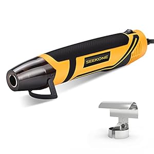 SEEKONE Mini Heat Gun, 350W 662℉ (350℃) Fast Heat Handheld Hot Air Gun Tool with Reflector Nozzle and 4.9Ft Long Cable…