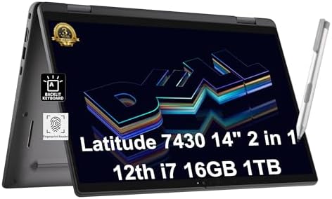 Dell Latitude 7430 2-in-1 Business Laptop (14" FHD Touchscreen, I...