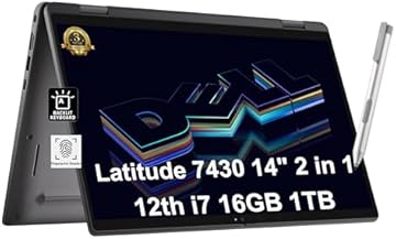 Dell Latitude 7430 2-in-1 Business Laptop (14" FHD Touchscreen, Intel 10-Core i7-1265U, 16GB RAM, 1TB SSD, Active Pen) Backlit, Fingerprint, 3-Yr WRT, Webcam, 2024 Latitude 7000, Win 11 Pro, Gray
