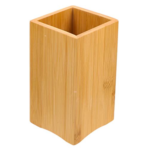 Anneome 竹製調理器具ホルダー 水切り付きカトラリー収納 箸置き スプーンホルダー キッチンカウンター用整理ケース 卓上水切りボックス