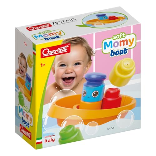 Quercetti Momy Soft Boat, Jouet Bain Bebe 1 Ans, Made in Italy