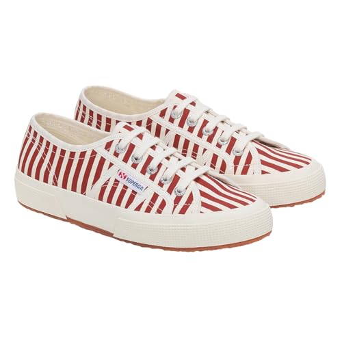 Superga Basket à Lacets Stripes Print tennis en toile motif rayures pour femme et homme
