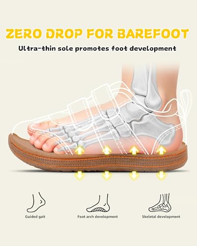 Image of Toddler Wide Toe Box Barefoot Shoes for Boys & Girls Zero Drop Sneakers Little Kids Tennis Running Casual Shoes Baby First Walking Non-Slip Shoe Lightweight Comfort Outdoor Activities