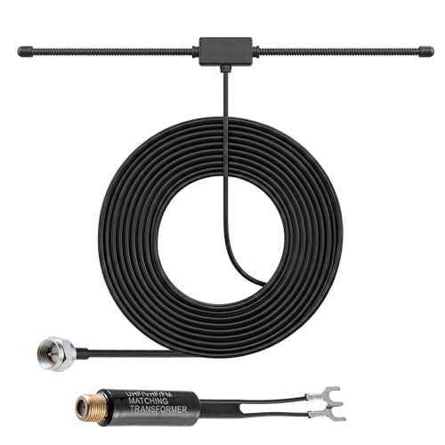 Eifagur 75 Ohm 300 Ohm FM Radio Dipole Antenna with 10ft Coaxial Cable for with 10ft Coaxial Cable...