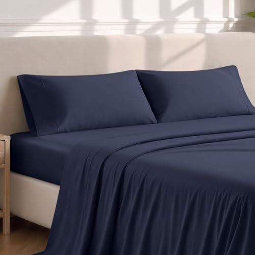 Image of Bare Home Premium 1800 Ultra-Soft Microfiber Pillowcase Set - Double Brushed - Hypoallergenic - Wrinkle Resistant (Standard Pillowcase Set of 2, Midnight Blue)