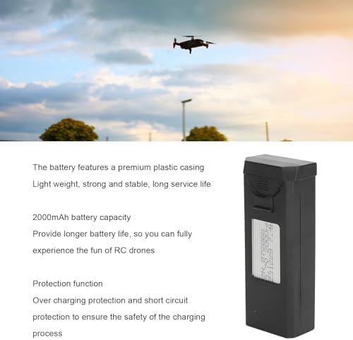 RC Drone LiPo Battery 3.7V 2000mAh LiPo Battery Lightweight Drone Lithium Battery for LSRC S2S Brushless RC Drone Accessories