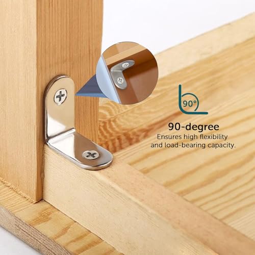 50 Pcs Winkelverbinder,20 × 20mm Edelstahl Winkel Befestigungswinkel Metallwinkel 90 Grad L Form Möbelwinkel Kleine Winkel Metall Mit 100 Schraube für Anbau Winkel Bracket Möbel