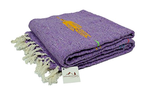 Open Road Goods Violet Purple Yoga Blanket - Thick Mexican Thunderbird Blanket - Handmade And Made For Yoga! #TOP1