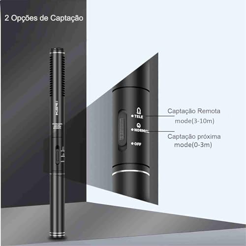 Microfone shotgun boom Condensador Ultracardióide Ksr Kt81