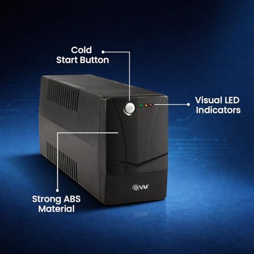 Image of EVM EPS 1251 Line Interactive 1000VA /600W, Simulated Sine Wave, 12V /7Ah x2 Battery, 220-240V Input, ±10% Output Reg., 4-6h Recharge, Low Noise <40dB - 2 Years Warranrty (EPS1251)