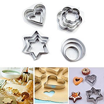 CONNECTWIDE�12 Pcs Set Stainless Steel Fondant Cake Biscuit Pastry Baking Cookies Cutter Pastry Mold Decorating Tool