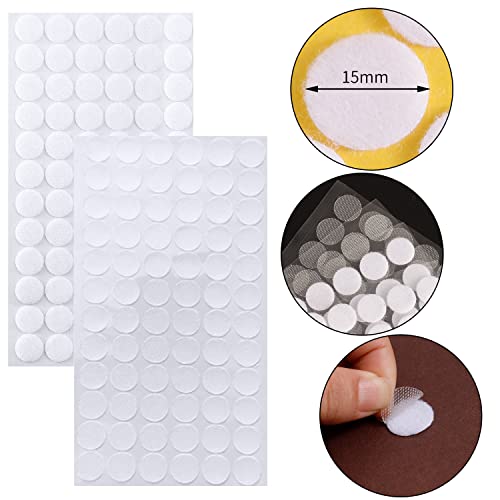 Miniatura 3 de 504 Pares Adhesivo Redondo 15mm, Lunares Adhesivo Cintas Autoadhesivo Puntos Adhesivos Doble Cara Blanco