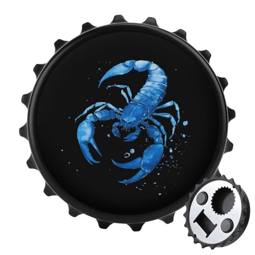 Watercolor Scorpion 2 in 1 Beer Bottle Opener Wall Mount Opener Portable Easy Storage Gift for Men Women Black-style