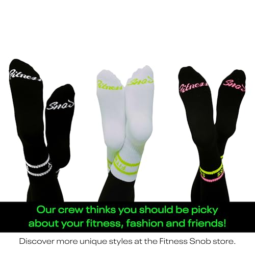 Image of Premium White Striped Crew Socks for Women With Neon Stripes, Athletic Gym & Running Socks