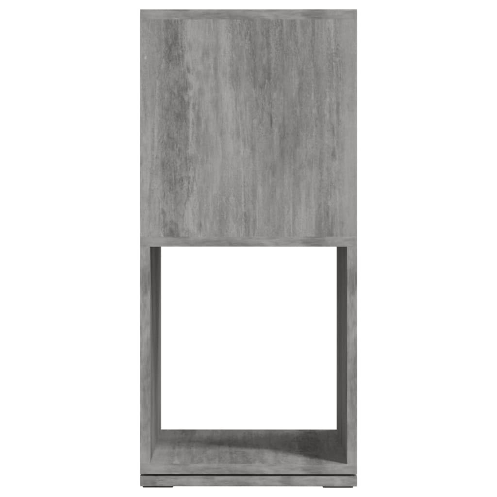 Armoire Rotative Gris Béton 34,5x34,5x75,5 cm Bibliothèque Tournante 360 Degrés Étagère de Rangement Gain de Place en Bois d'Ingénierie Petit Meuble Colonne Pivotant pour Salon et Bureau