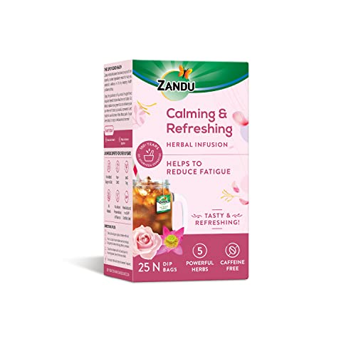 Image of Zandu Calming & Refreshing Herbal Infusion: 1st Ayurvedic Iced Herbal Tea With Taste & Health Benefits | Reduces Fatigue, Improves Skin Health & Promotes Digestion (25 Tea bags)