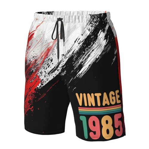 Vintage 1985 40 Year Old Gifts 40th Birthday Gifts Mens Swim Trunks Board Shorts Quick Dry Mens Summer Beach Short4
