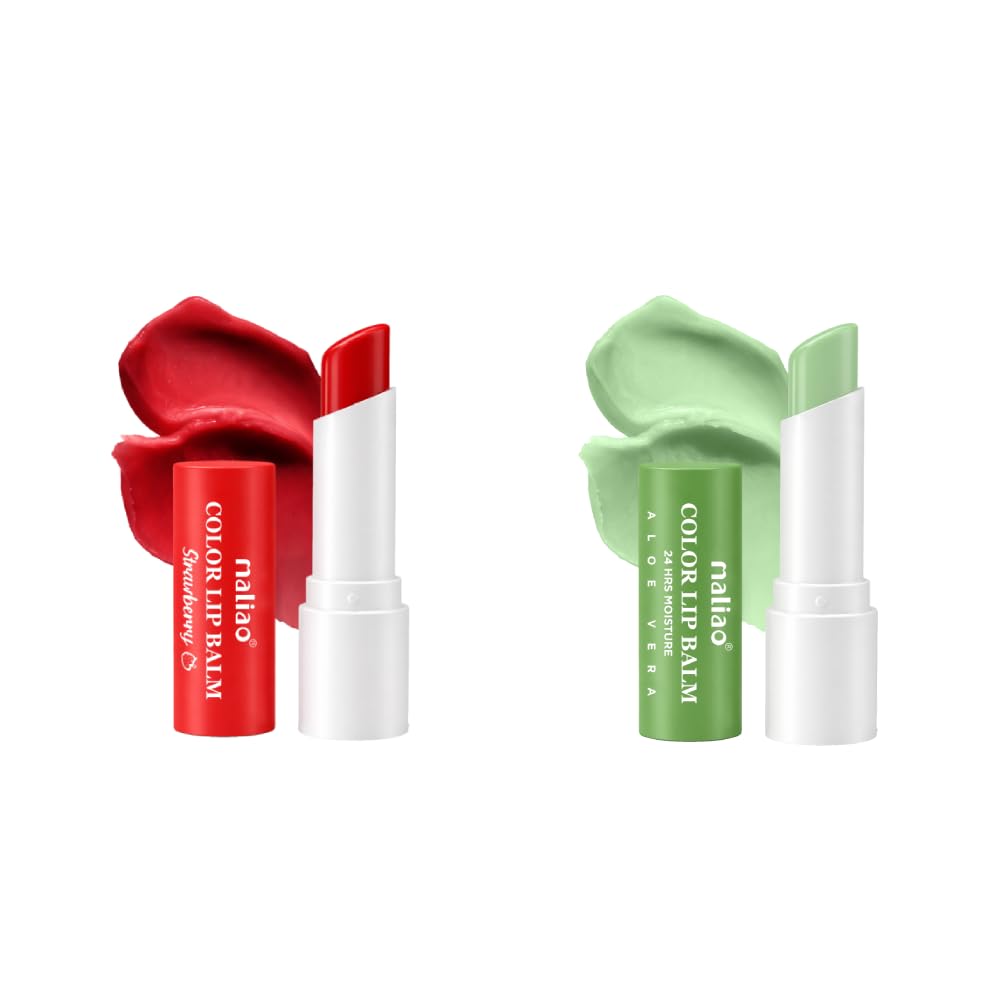 Maliao Color Lip Balm | 24H Moisture | Nourishing & Hydrating | Soft & Smooth Texture | Strawberry & Aloe Vera | Combo Set of 2 | 3.8g Each-image-17