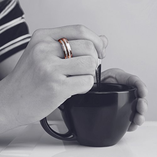 Image of THREE KEYS JEWELRY Tungsten Wedding Band Meteorite Inlay for Men Women