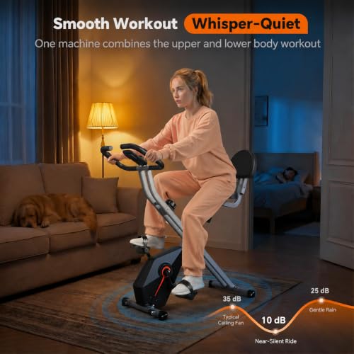 Compact Foldable Exercise Bike Grey