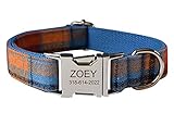 Custom Dog Collar with Names and Phone Number Engraved, Puppy Tags Personalized for Small Medium Lar