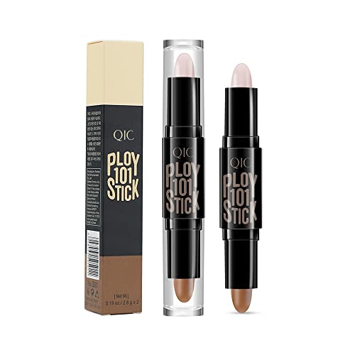 2 In 1 Makeup Shading Stick, Double-Head Make Up Concealer Contouring Sticks, Highlighter Three-Dimensional Face Brightening Pencil（Pack Of 1) (01#Ivory White) #TOP25