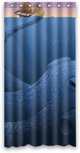 Popular And Cheap Giant octopus attacking the ships Waterproof Bathroom Shower Curtain,Bathroom Decor 36" By 72"
