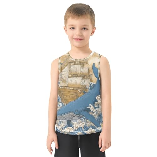 Boys' Tank Top Shirt Whale Boat Bird Sleeveless T-Shirts2