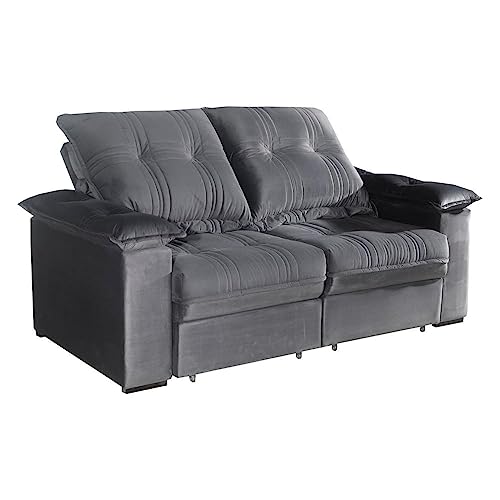 Sofá 2 Lug. 1,80m Ret. e Reclinável Matteo Bom Pastor Cinza