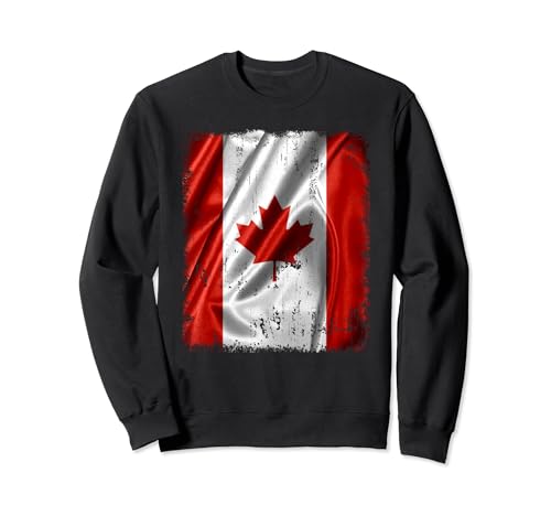 Bandera de Canadá vintage patriótica bandera canadiense hoja de arce retro Sudadera