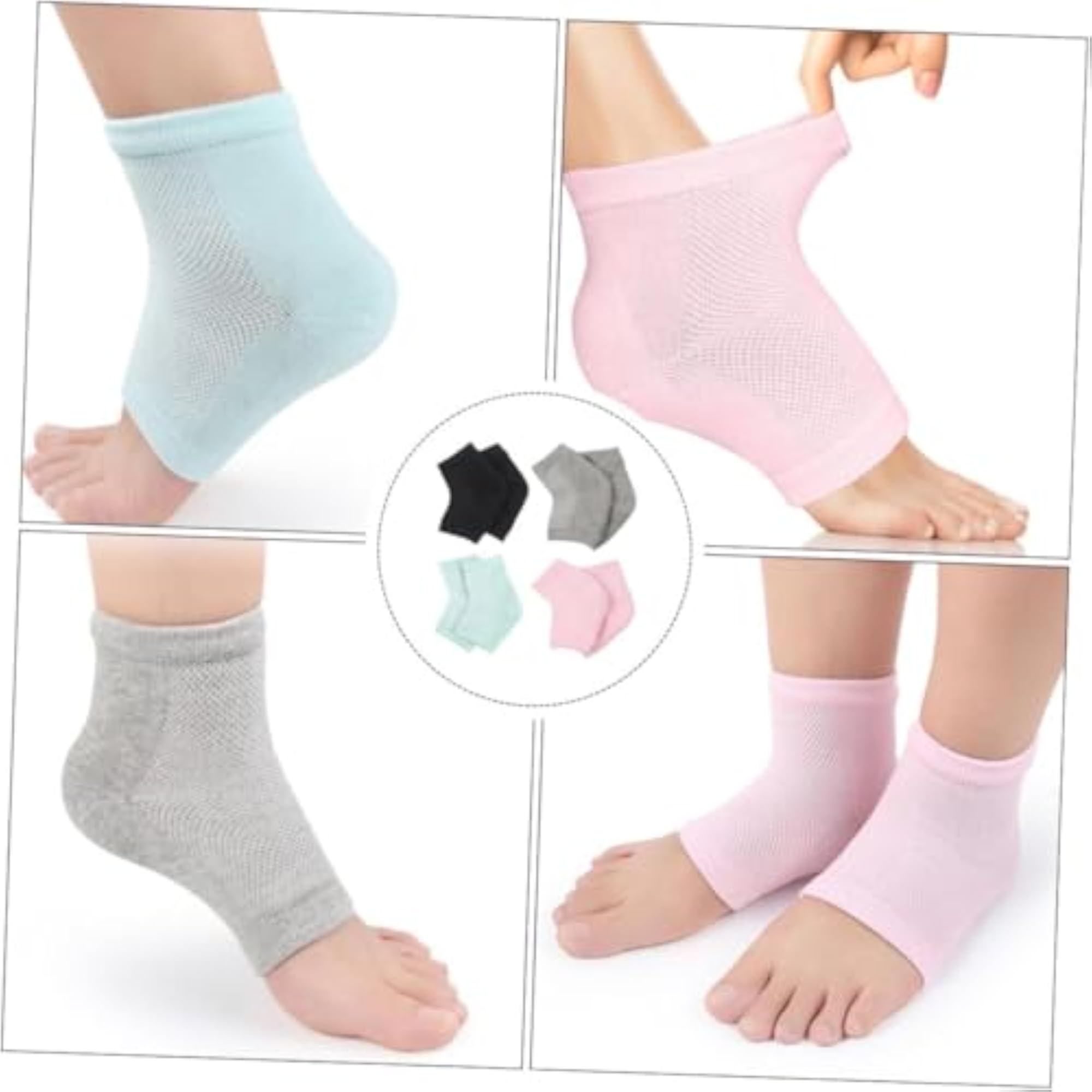 Silicone Gel Heel Socks for Cracked Heel Care, Grey