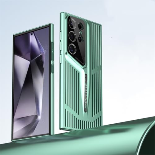 Coque Samsung S25 Ultra antichoc verte étui respirant et rigide de luxe