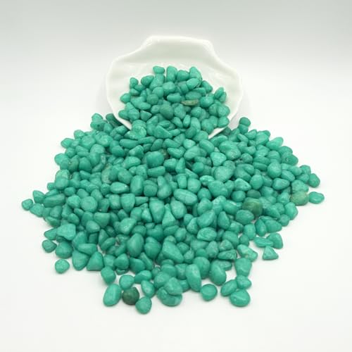 Image of Green Pebbles for Crafts, 0.9 Pound Natural Polished Aquarium Gravel, Decorative Pebbles for Indoor Plants, Turtle Tank, Vase, Succulents Cactus, Garden Landscaping