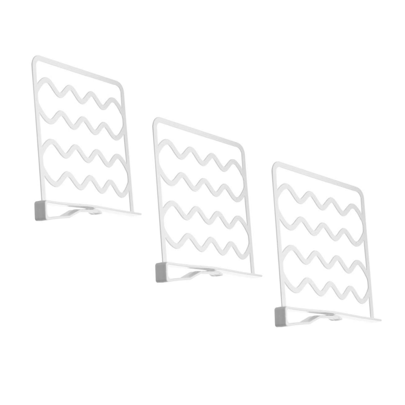 CHILDWEET 3Pcs Closet Shelf Dividers Plastic Storage Organizers for Clothes Nail Design Versatile Home Shelf Organizers for Closets Bookshelves and More