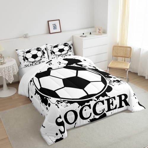 Image of Feelyou Soccer Comforter Set Tie Dye Bedding Queen Size for Kids Teens
